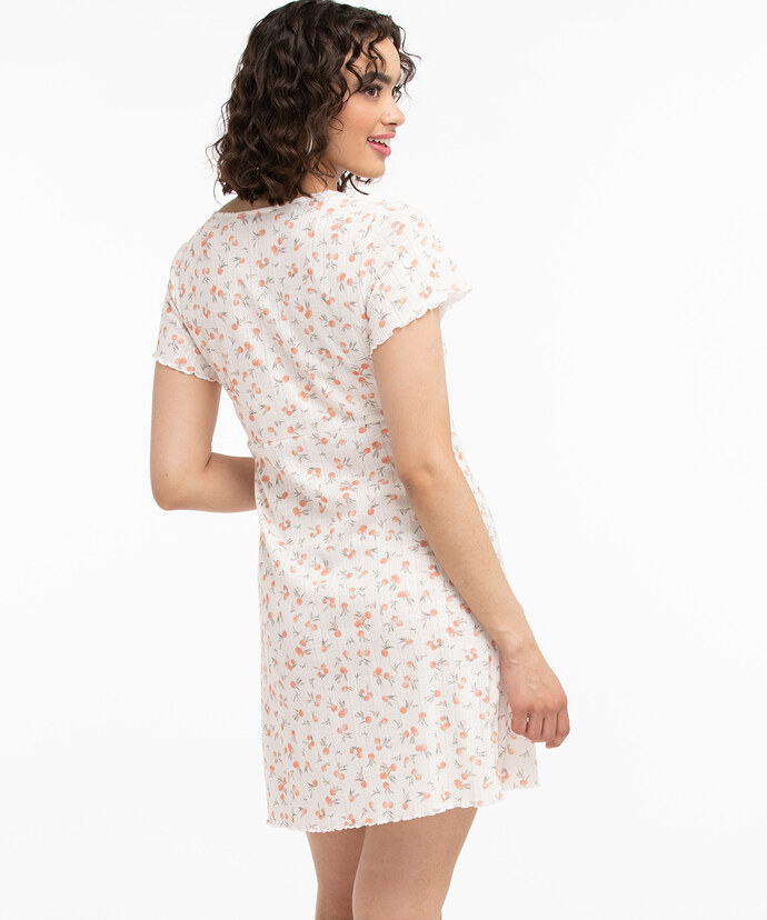 Peach Short Sleeve PJ Dress Image 3