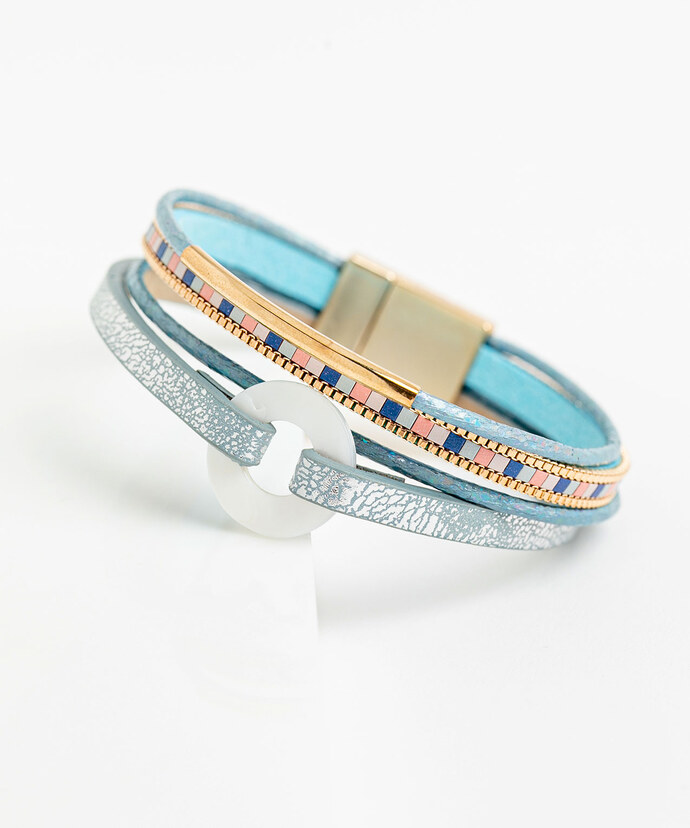 Blue Multistrand Snap Bracelet Image 1