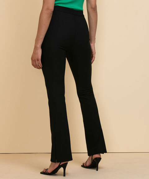 Front Slit Flare Pant in Ottoman Rib