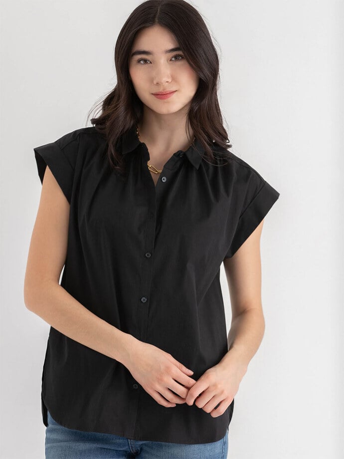 Relaxed Fit Button Up Blouse Image 5