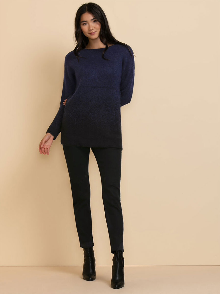 Ombre Boat Neck Sweater