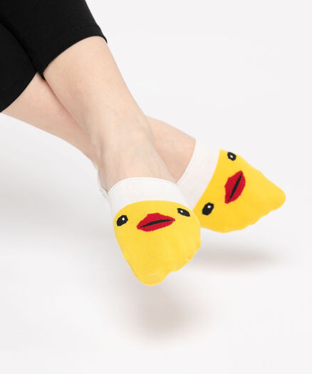 Ducky Liner Socks, White/Yellow