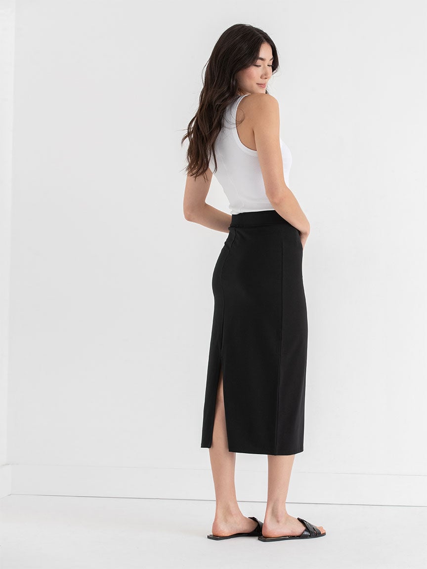 Knit Black Midi Skirt Rickis