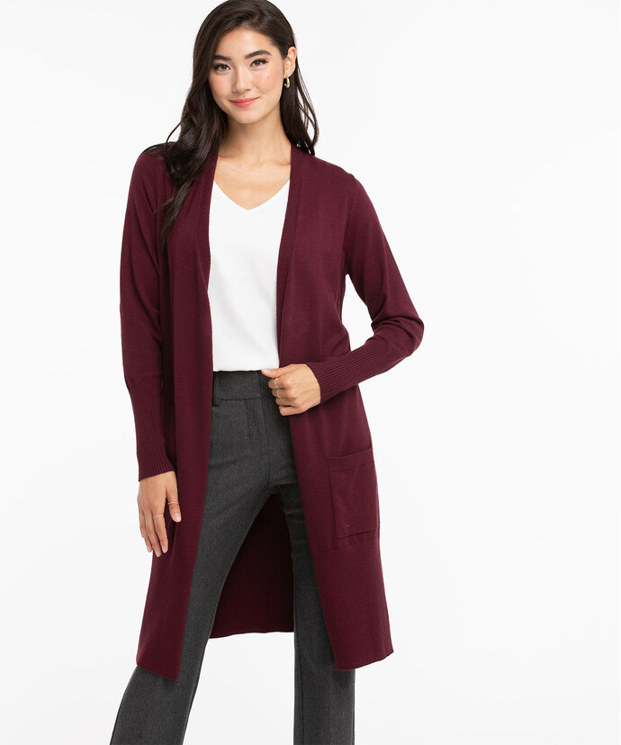 Eco-Friendly Ribbed Duster Cardigan Image 2