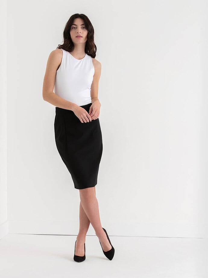 Pencil Skirt in Luxe Ponte Image 5