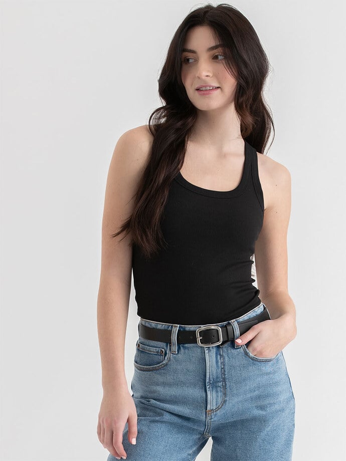 Ribbed Scoop Neck Tank Image 1
