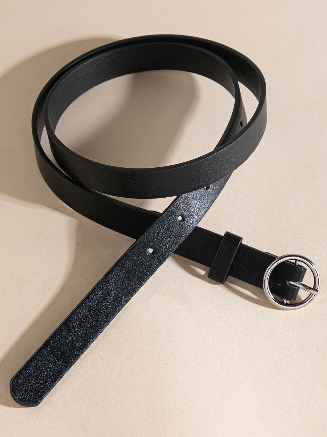Black silver circle belt hot sale