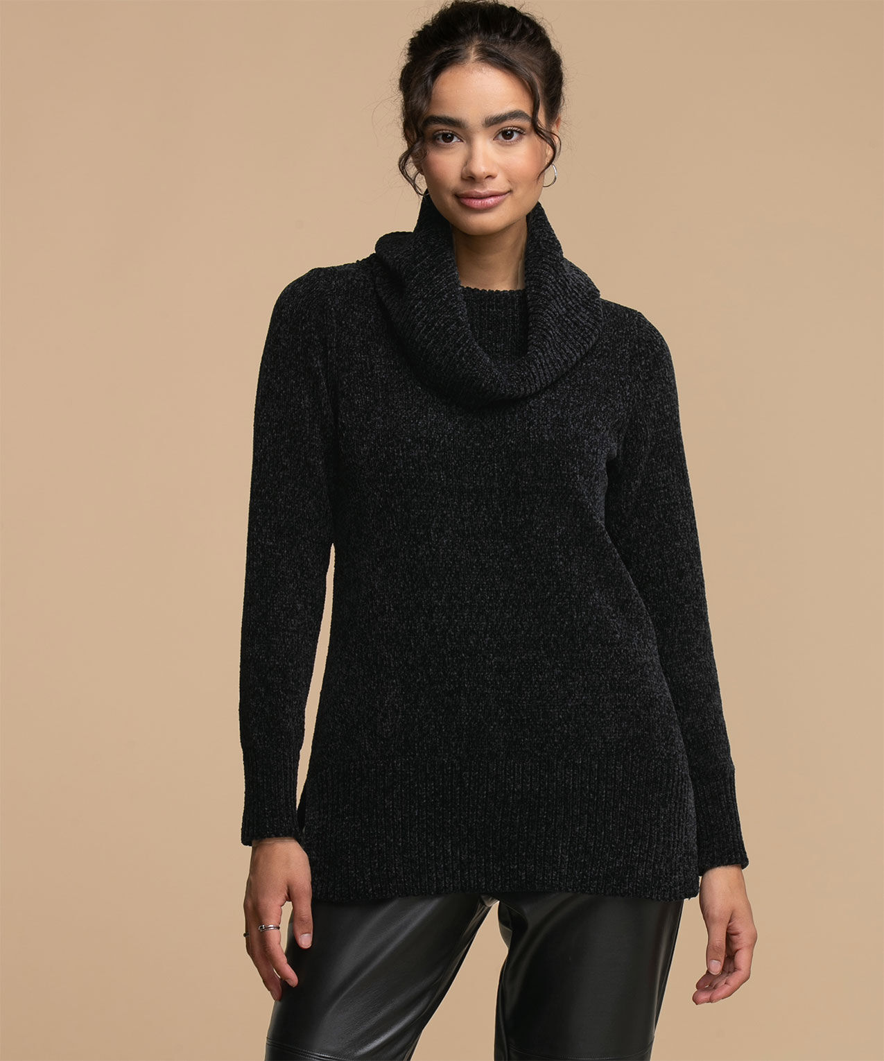 Chenille Cowl Neck Tunic Sweater Rickis