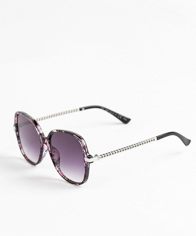 Pink Square Frame Chain Sunglasses Image 2