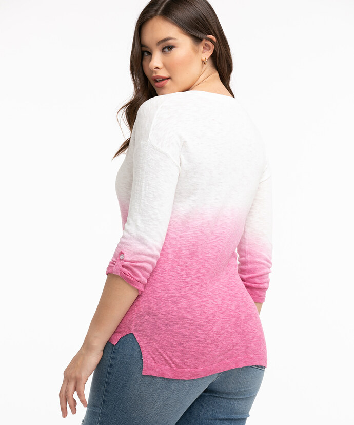 Roll Sleeve Ombre Pullover Image 4