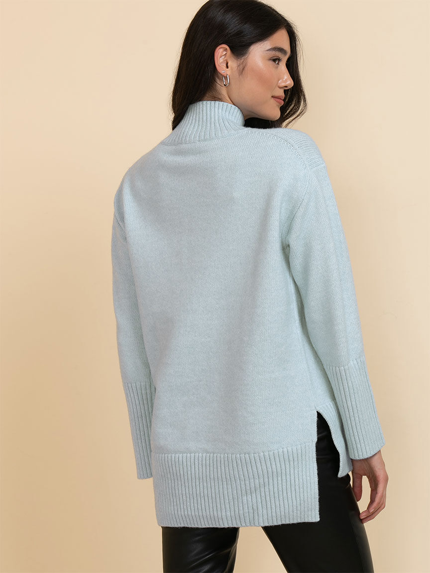 Wool blend mock neck sweater new arrivals