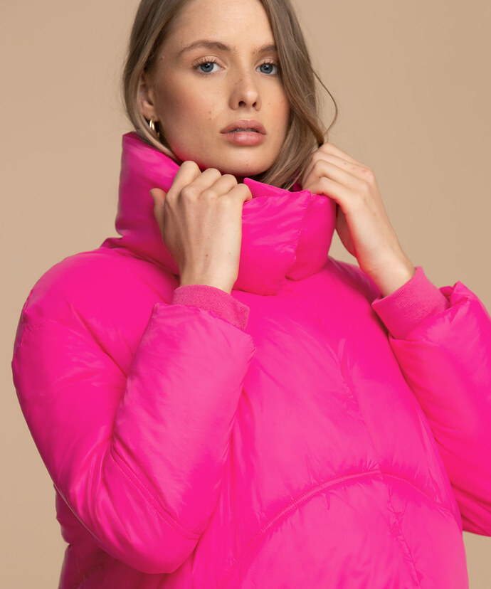 Snap Front Puffer Jacket Image 4