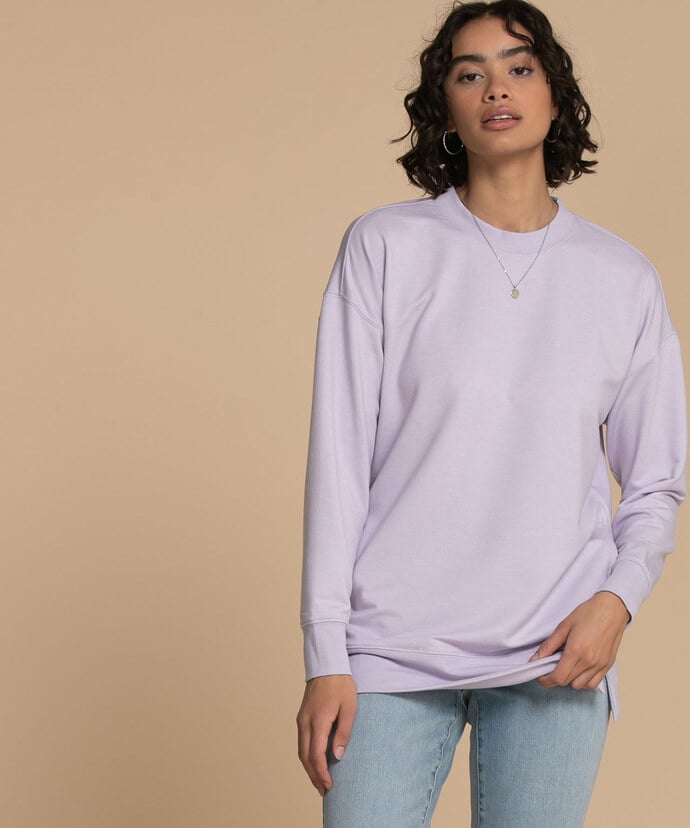 Longer Length Sweatshirt with Pockets Image 4