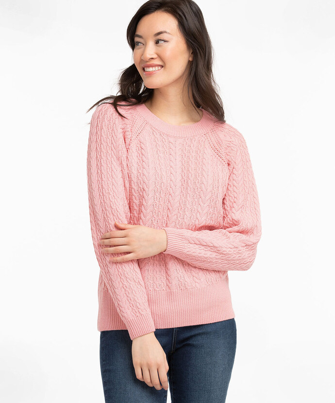 Cable Knit Scoop Neck Sweater Image 3