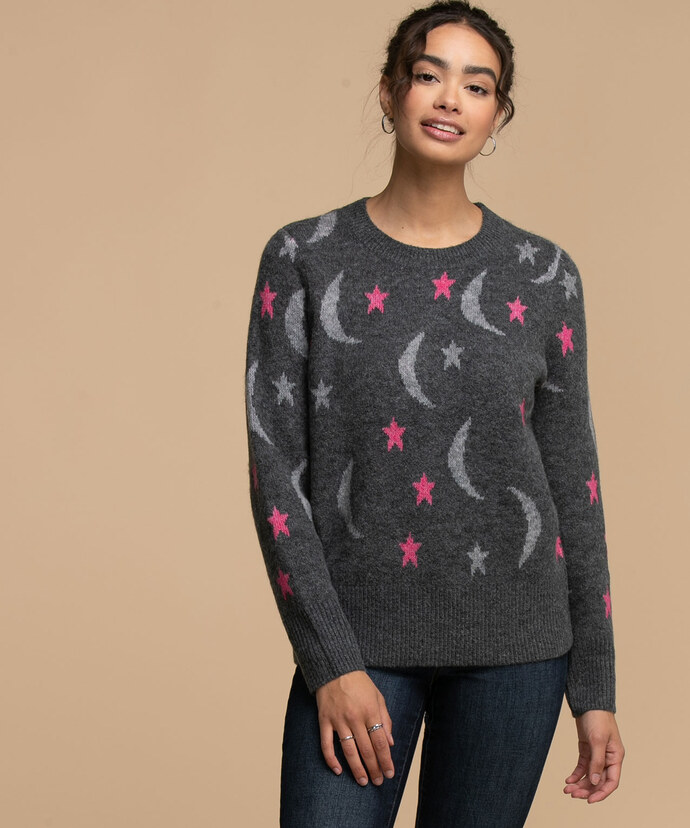 Celestial Intarsia Pullover Sweater Image 4