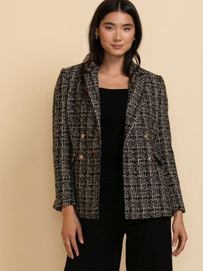 Classic Double-Breasted Boucle Blazer | Rickis