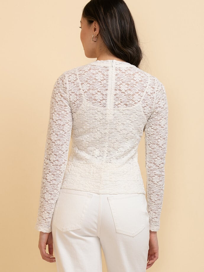 Long Sleeve Lace Blouse with Cami Image 4