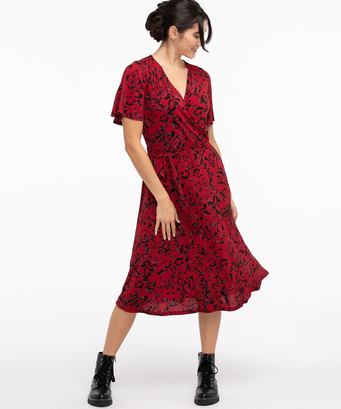Eco-Friendly Belted Wrap Dress Image 4