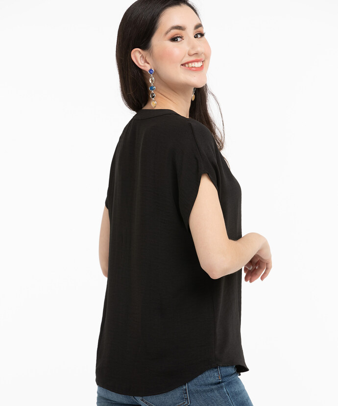 Extended Sleeve Henley Blouse Image 3