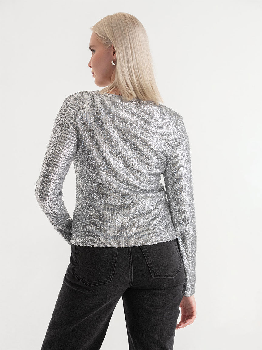 世界を買える 海外ブランド Sequin Crew Neck Top | Rickis トップス