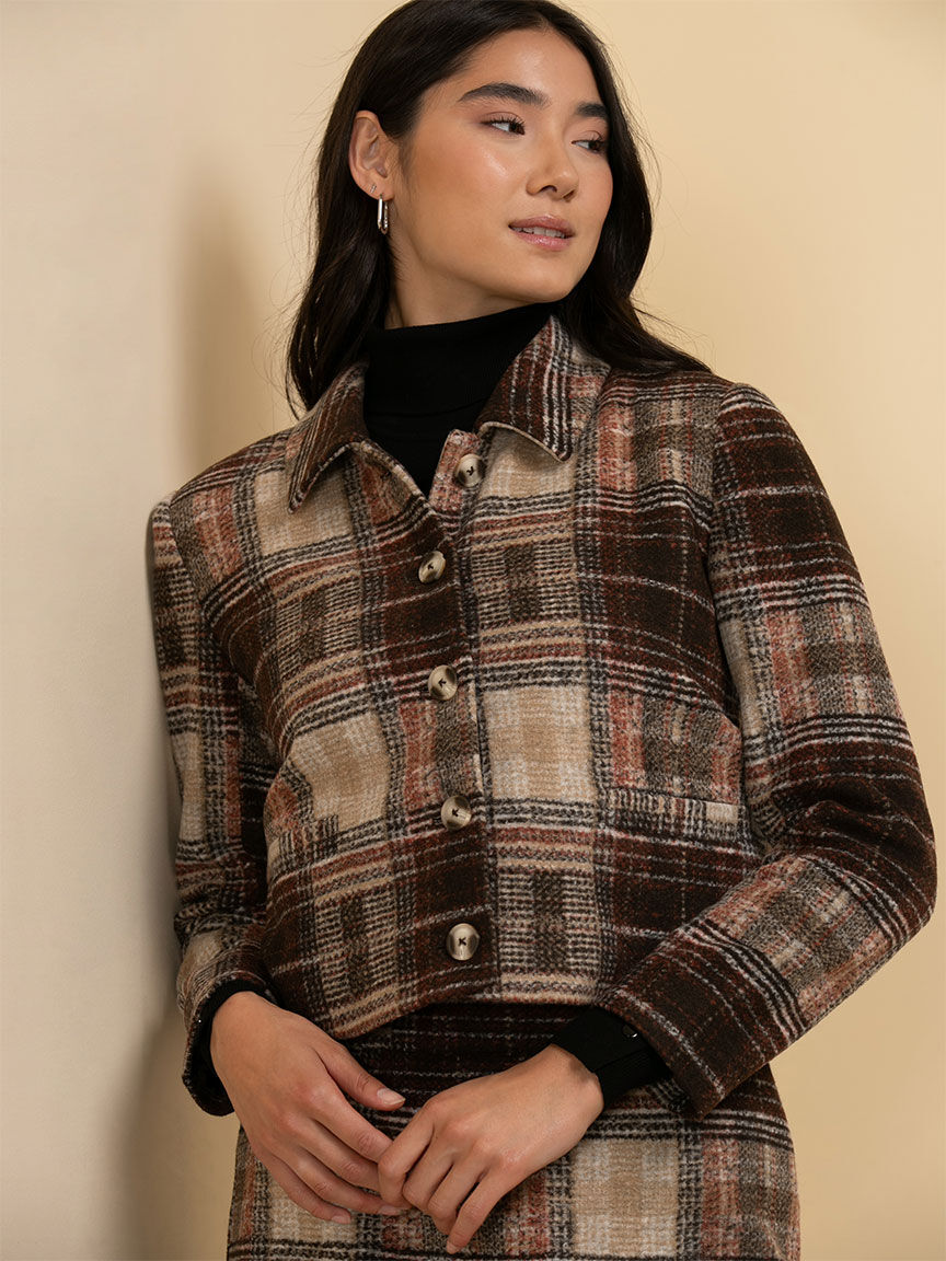 Tartan cropped jacket shop