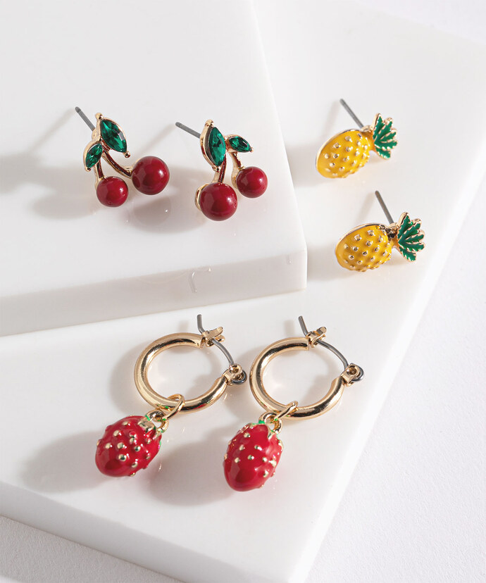 Fruit Earrings Trio Image 1