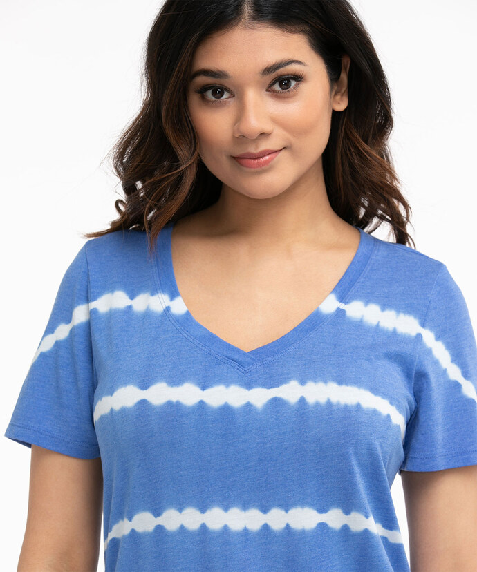 Relaxed V-Neck Tie-Dye Tee Image 4