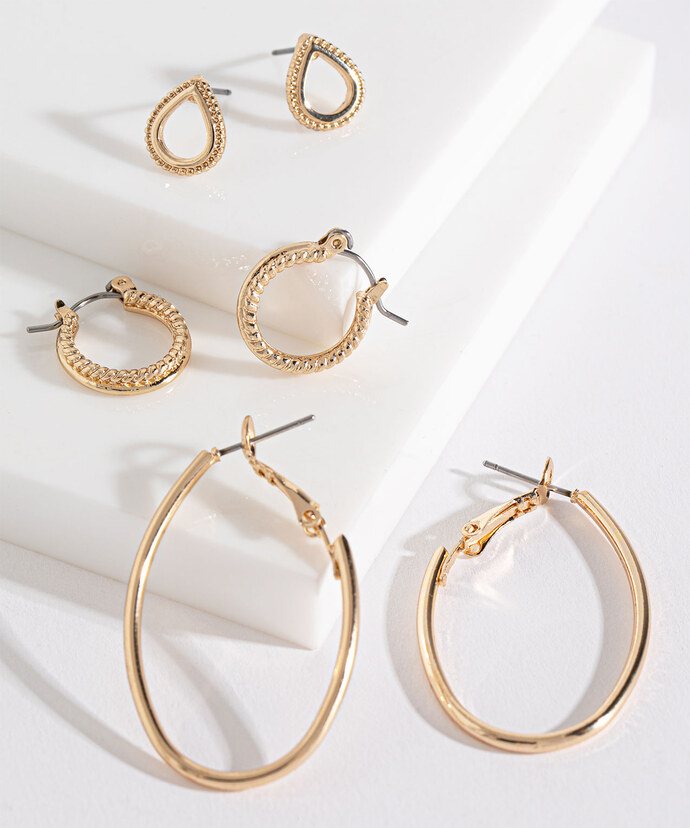 Gold Multi-Pack Earring Trio Image 1