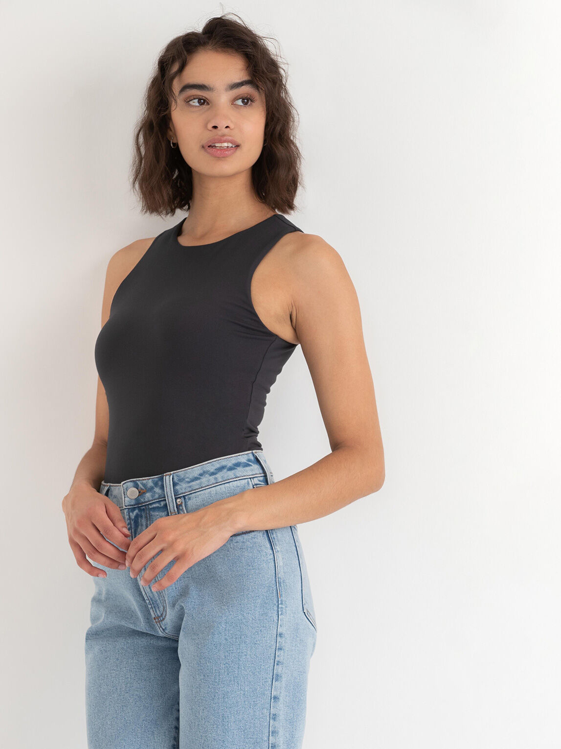 Black high neck unitard discount
