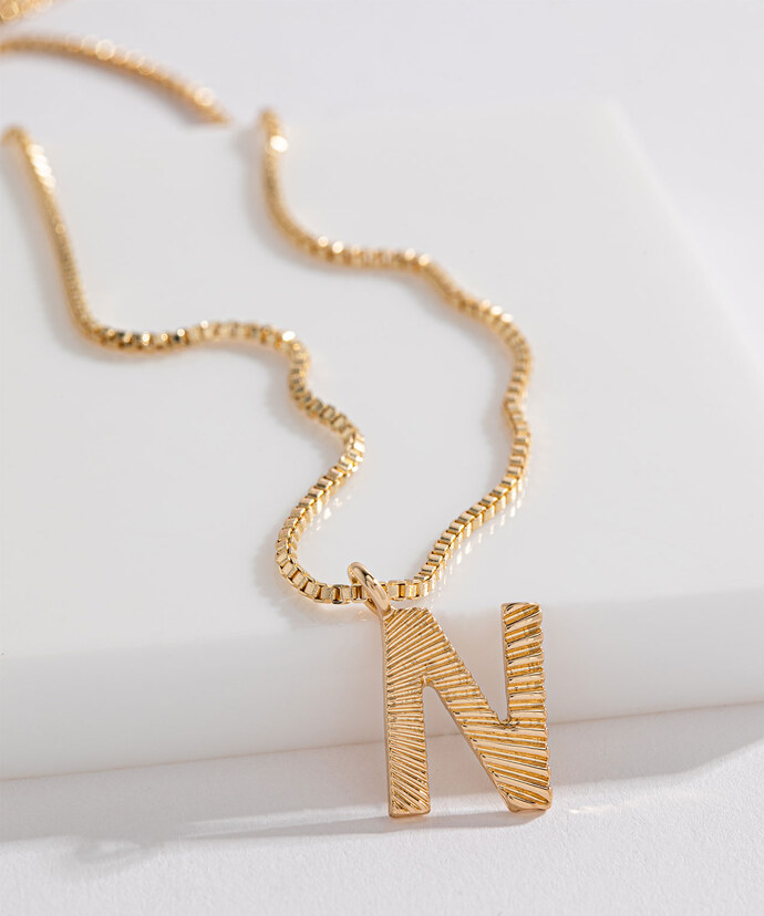 Brilliant Gold Initial Necklace Image 1