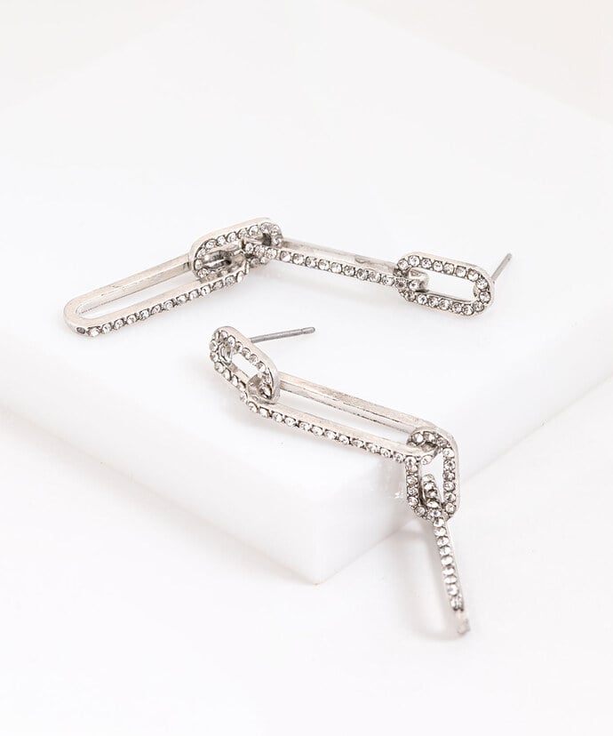 Silver Chain Link Earring Image 2