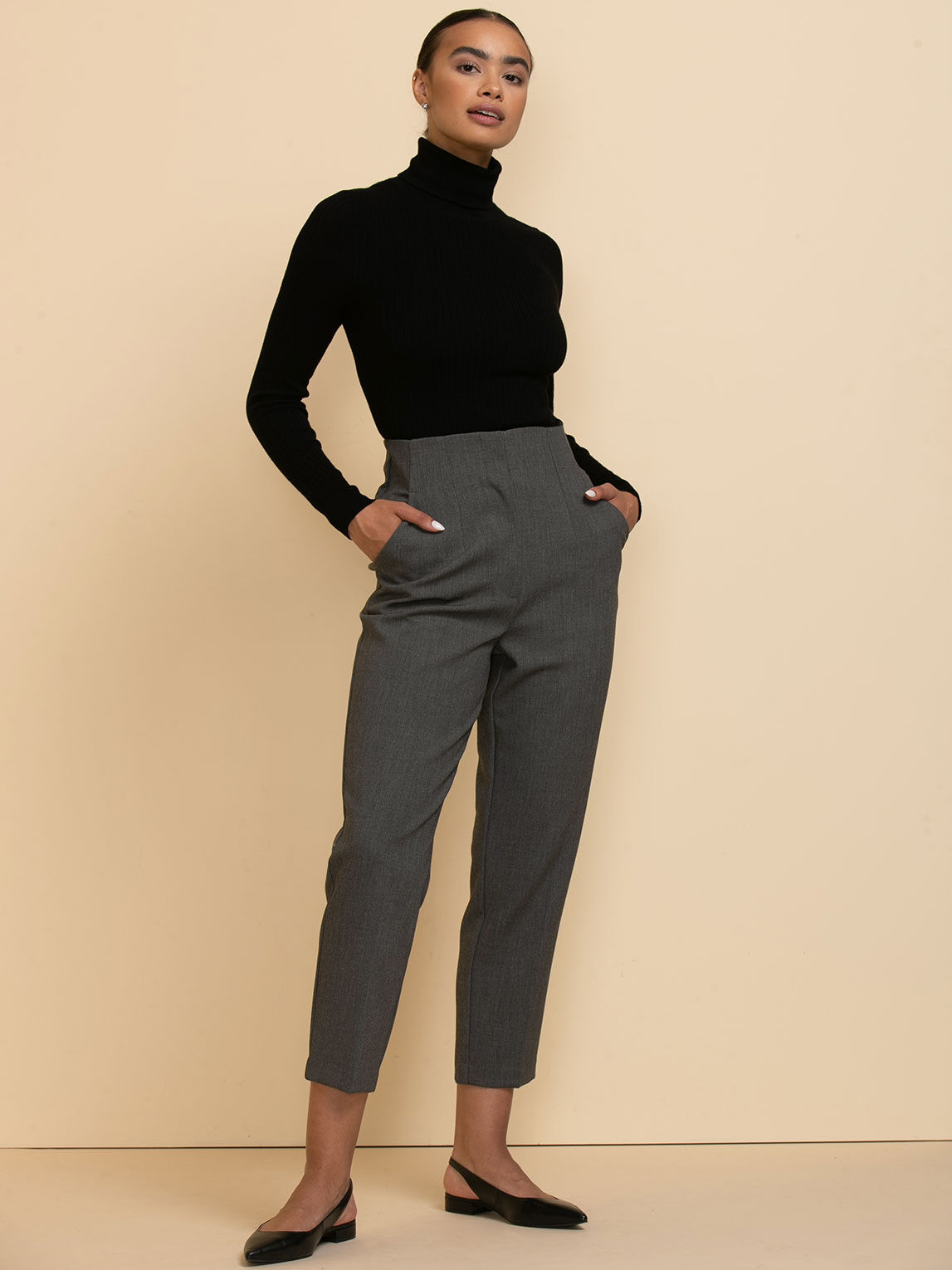 Cameron Carrot Leg Pant In Luxe Tailored Ricki s Size 0 Grey Colour