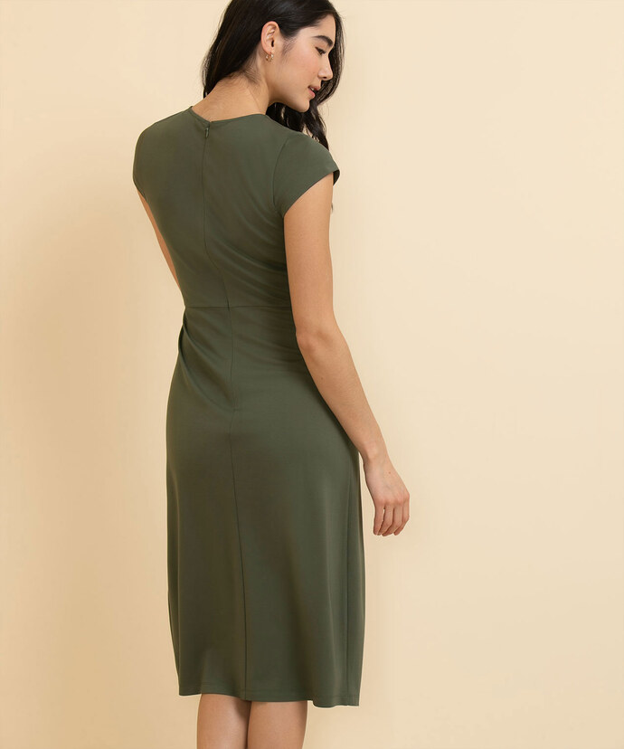 Short Sleeve Midi Dress with Knotted Side Image 3