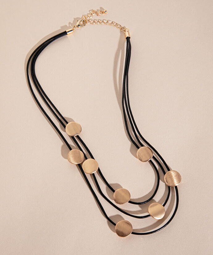 Short Layered Necklace with Gold Pendants Image 1