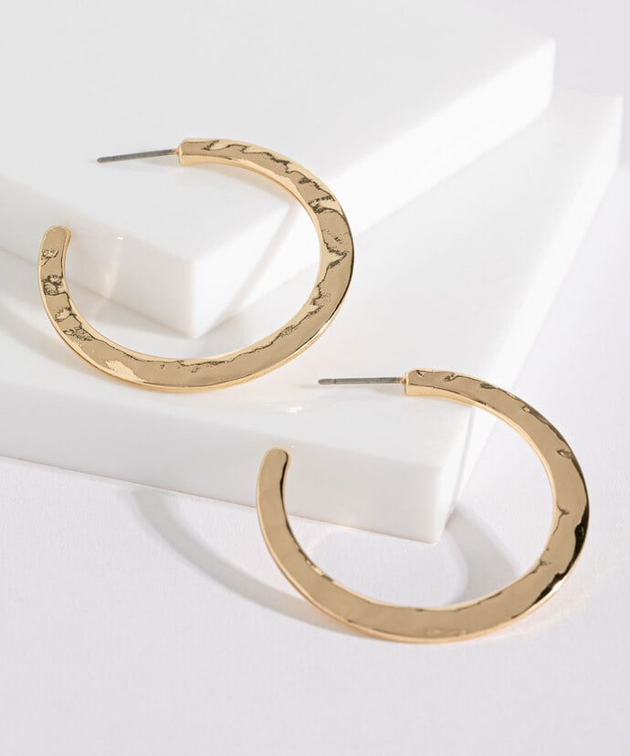 Hammered Gold Coloured Hoops
