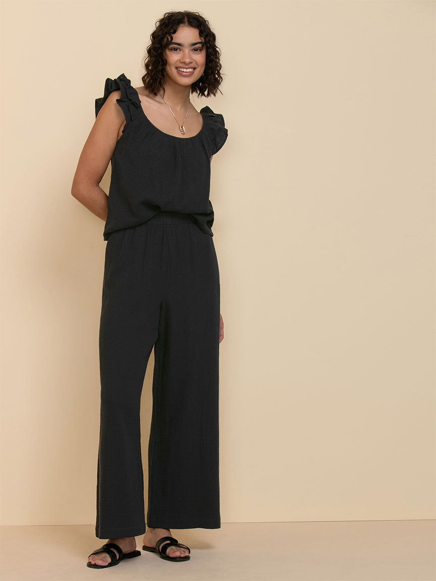 Crinkle cotton pants plus size on sale
