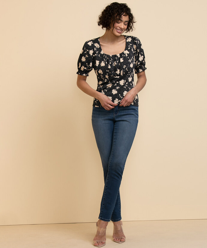 Empire Waist Top with Puff Sleeves Image 2