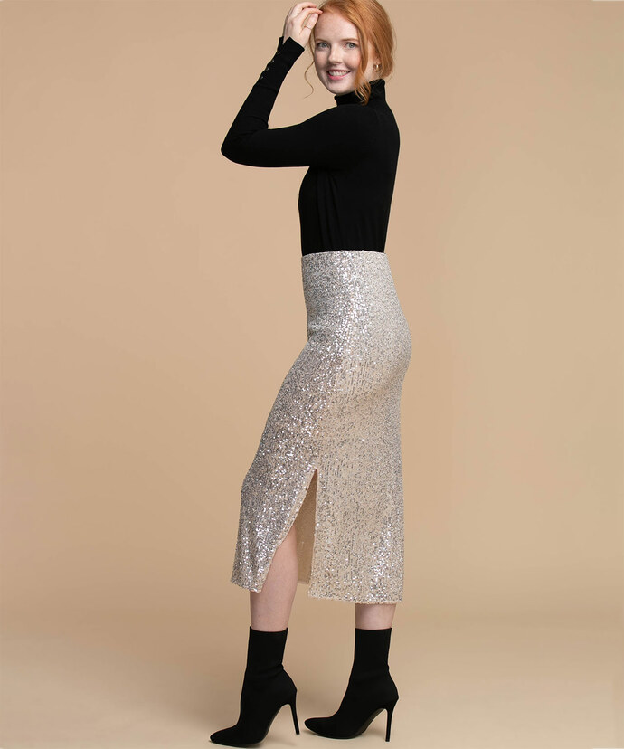 Sequin Midi Skirt Image 4