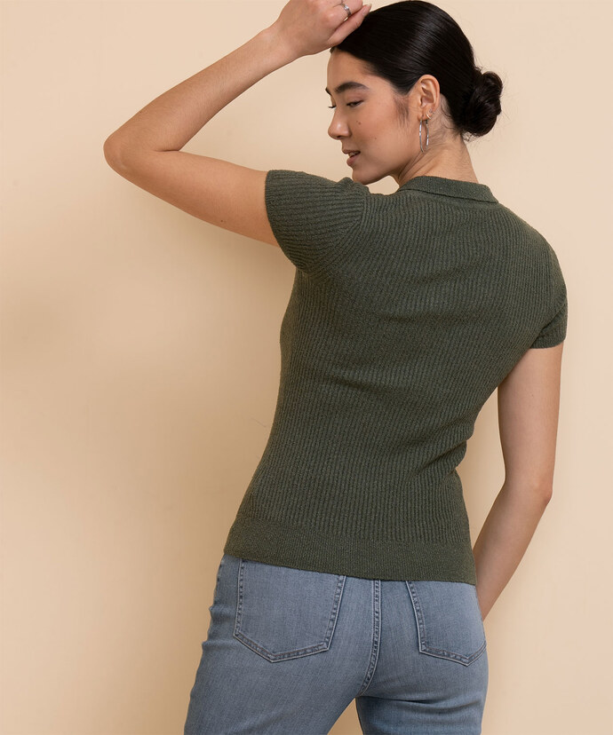 Lace-Up Henley Sweater Image 4