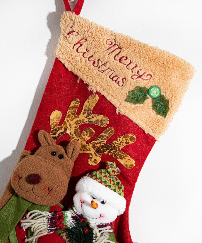 Reindeer with Snowman Stocking Image 2