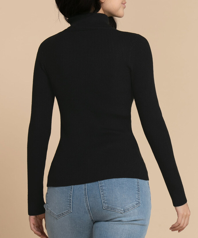 Turtle Neck Cut Out Sweater Image 3