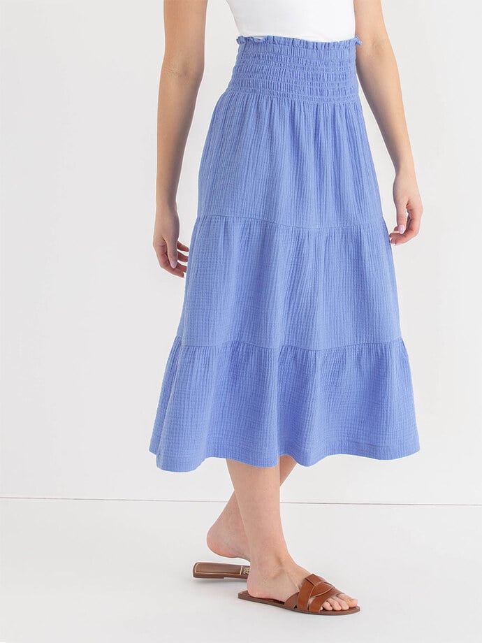 Tiered Crinkle Cotton Skirt Image 4