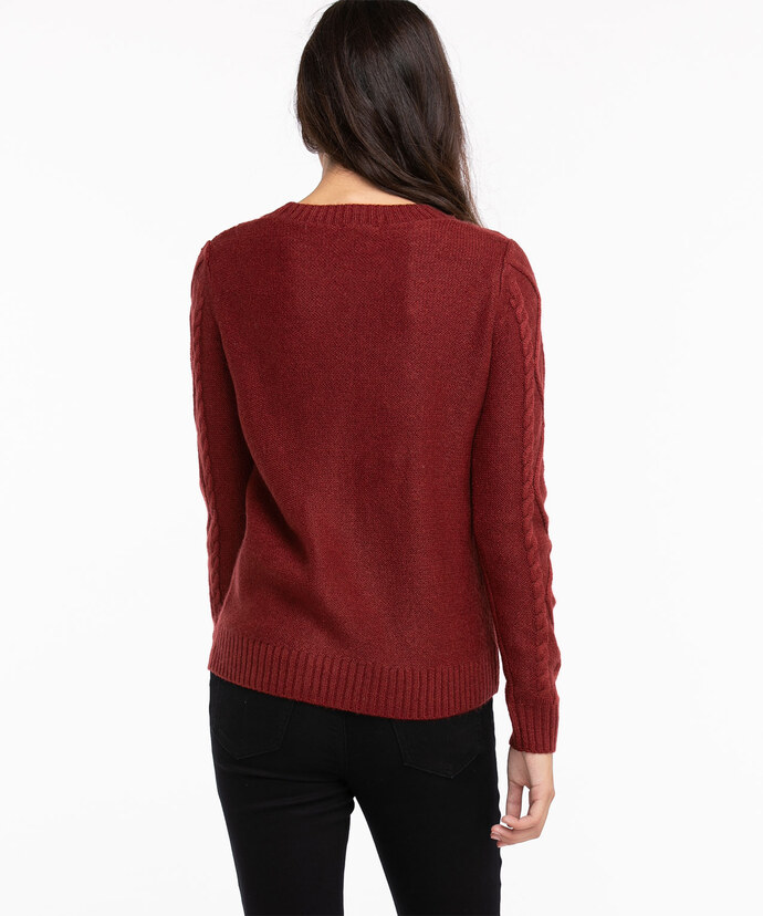 Pom Pom Cable Knit Pullover Image 3