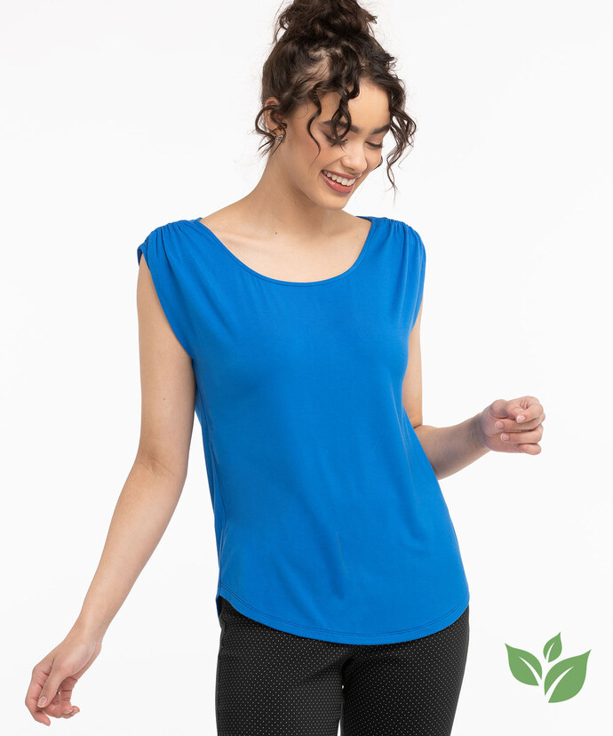 Eco-Friendly Ruched Shoulder Tee Image 1