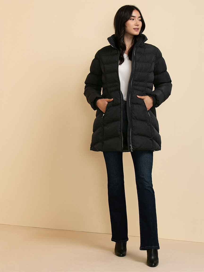 Coat with detachable hood top