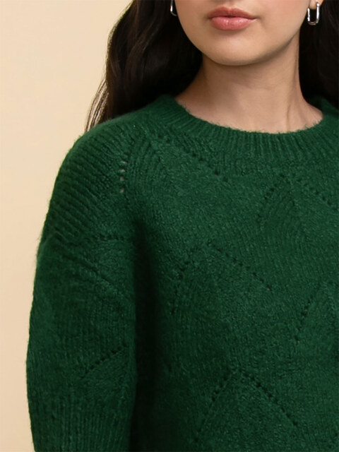 Elbow Sleeve Pointelle Sweater