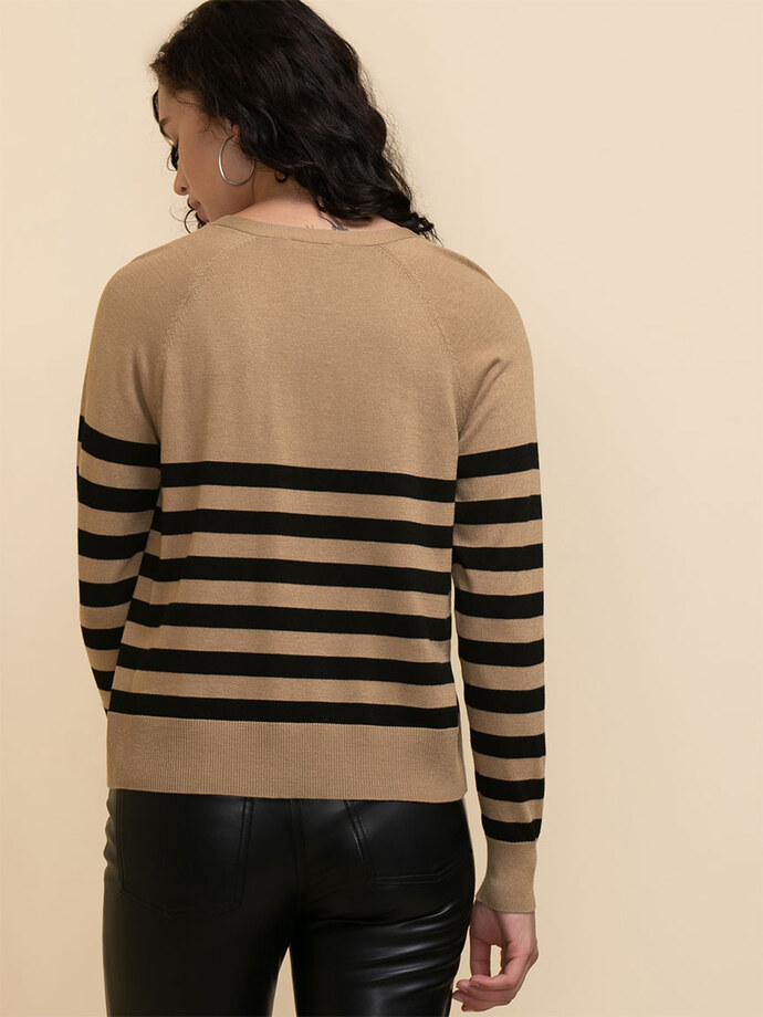 Long Sleeve Cashmere-Blend V-Neck Sweater Image 5