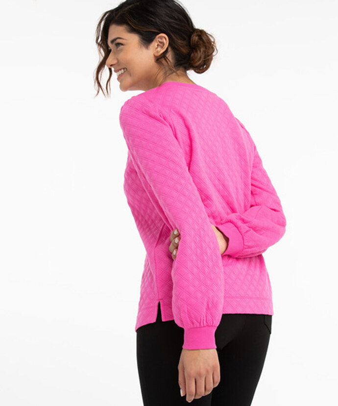 Long Sleeve Quilted Pullover Image 1