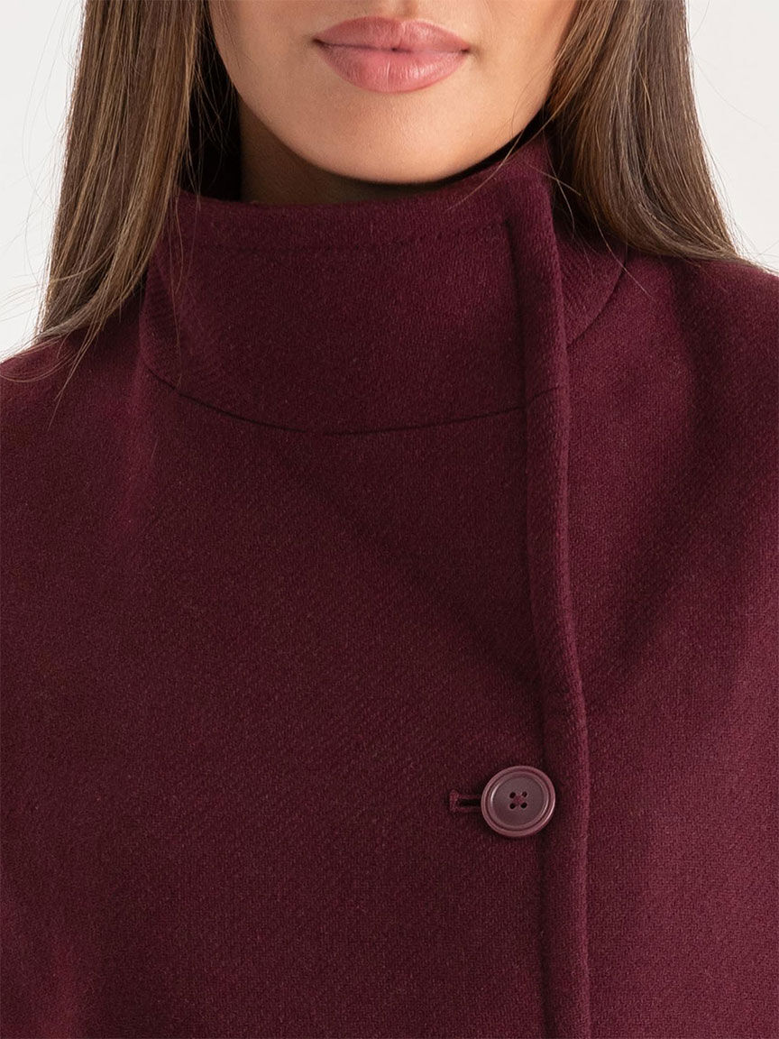 High neck wrap coat on sale
