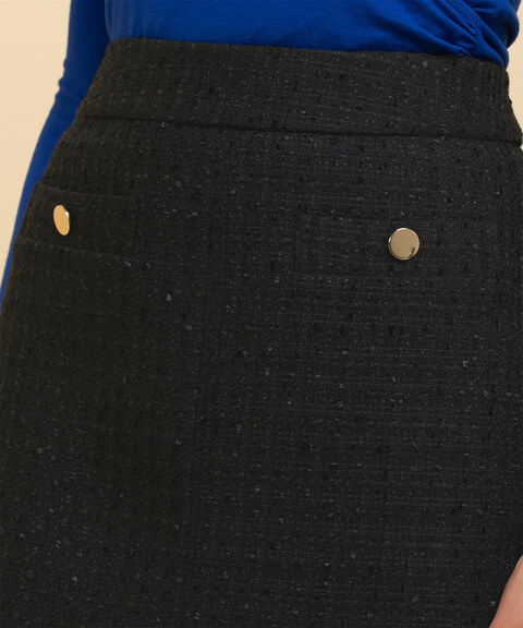 Boucle Mini Skirt with Buttons
